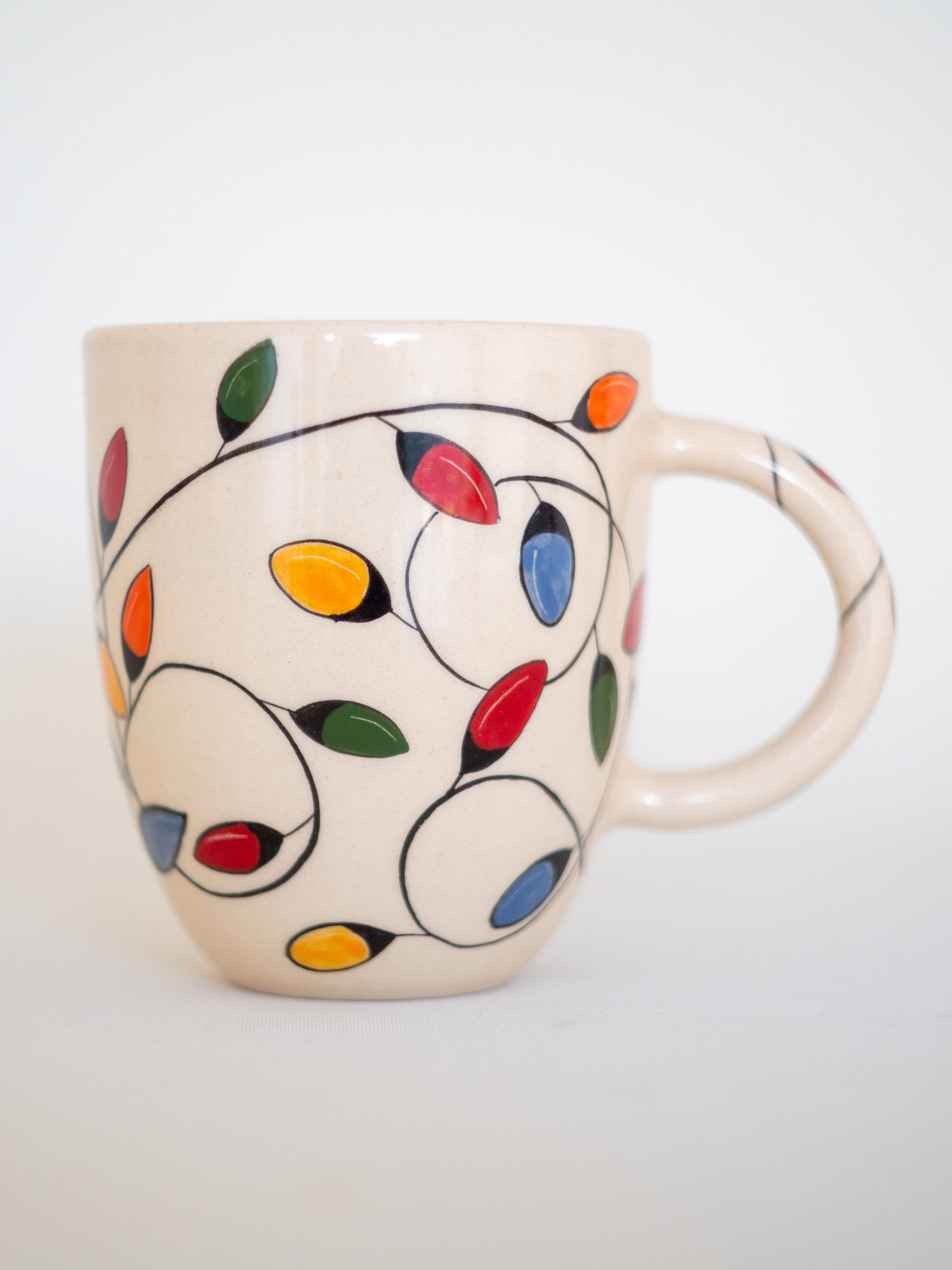 Handmade Coffee Mug, Pottery Mug, Colorful Ornament Decoration, Autumn Mug