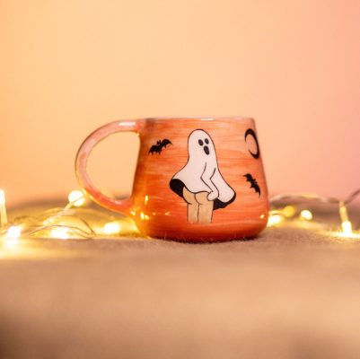 Halloween Mug, Handmade Funny Halloween Coffee Cup, Sexy Halloween Ghost Mug