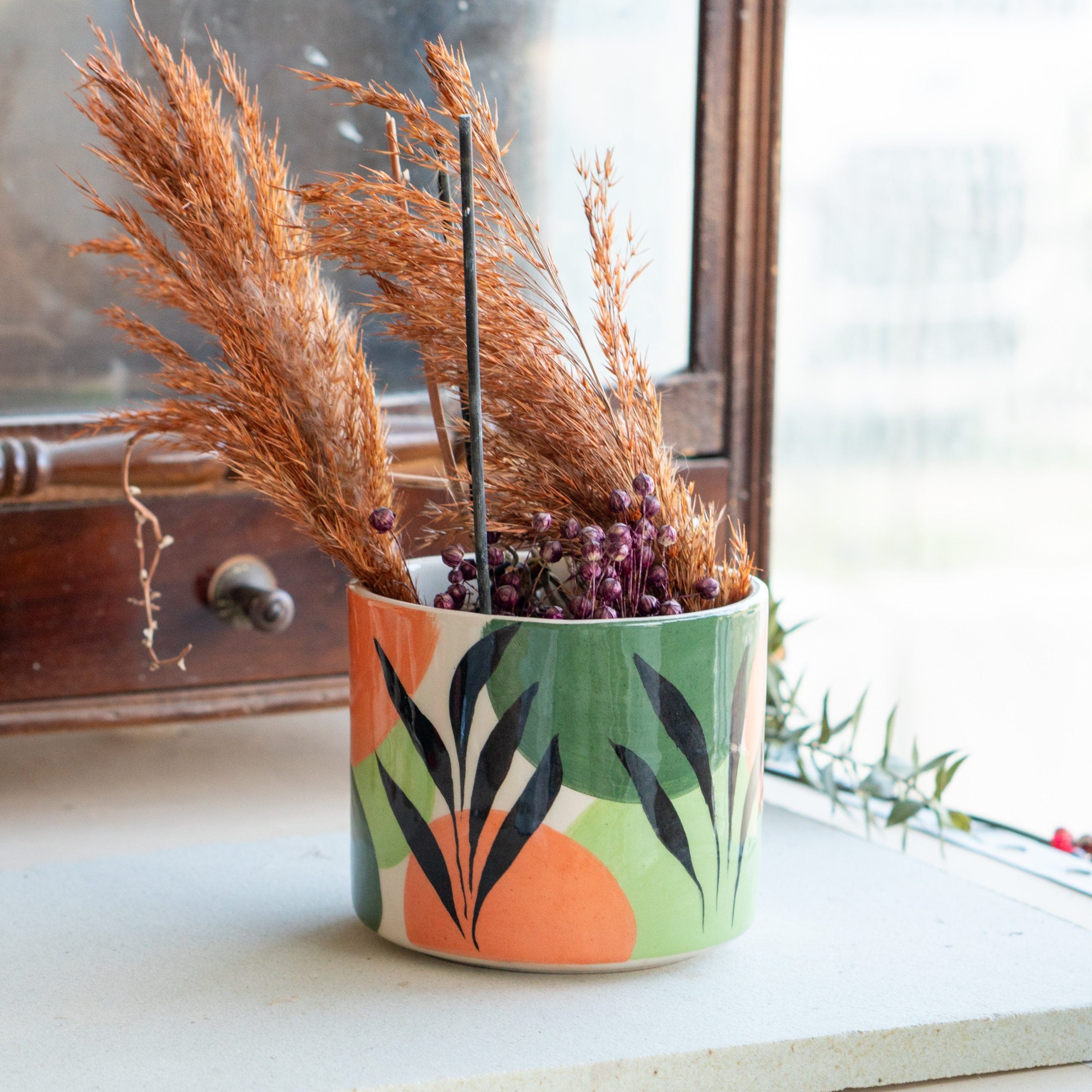 Handmade Ceramic Unique Planter ? Cute Pottery Succulent Pot ? Vintage Boho Planter ? Unique Rustic Home Decor Gift