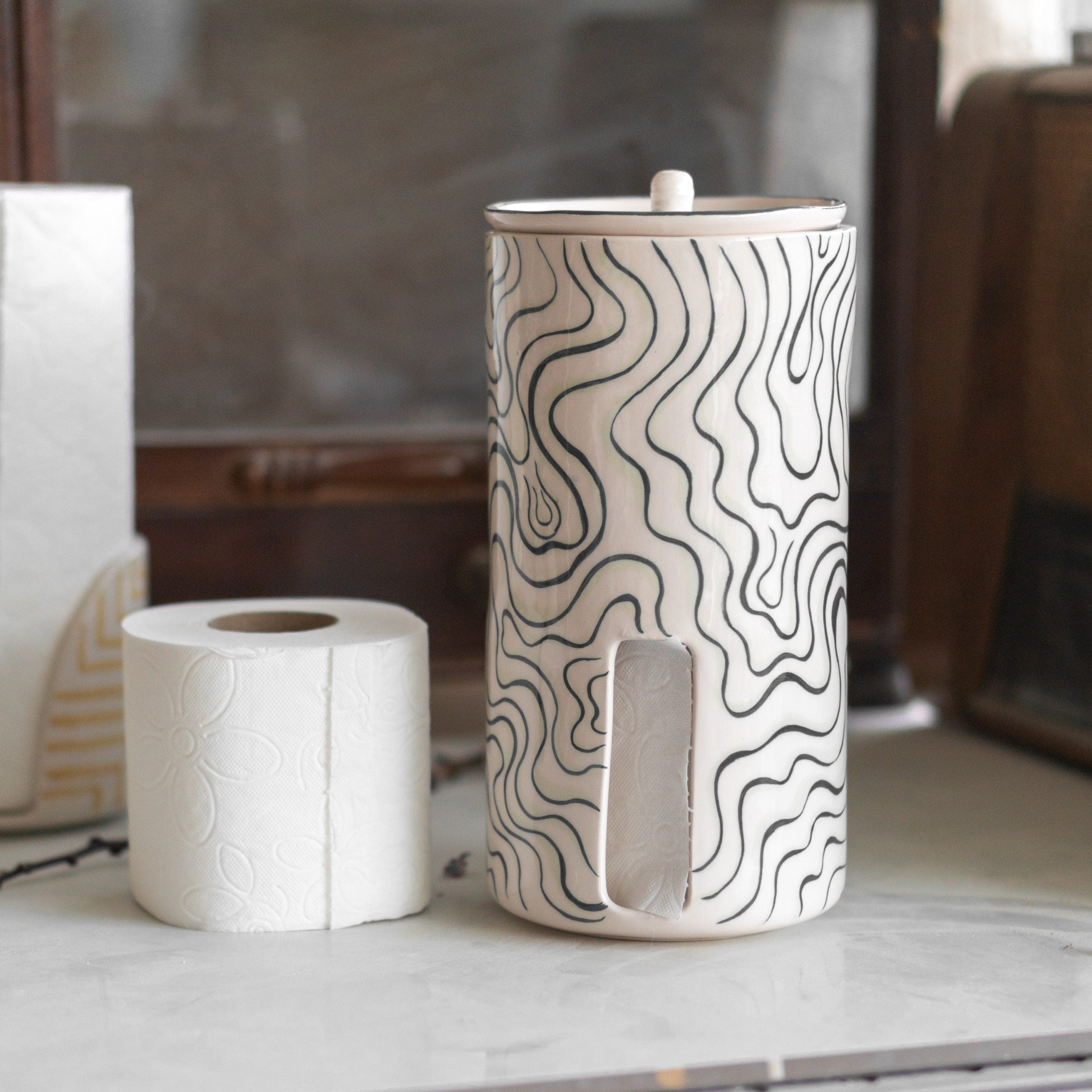 Toilet Paper Storage - Bathroom Decor, Handmade Home Decor, Toilet Roll Holder
